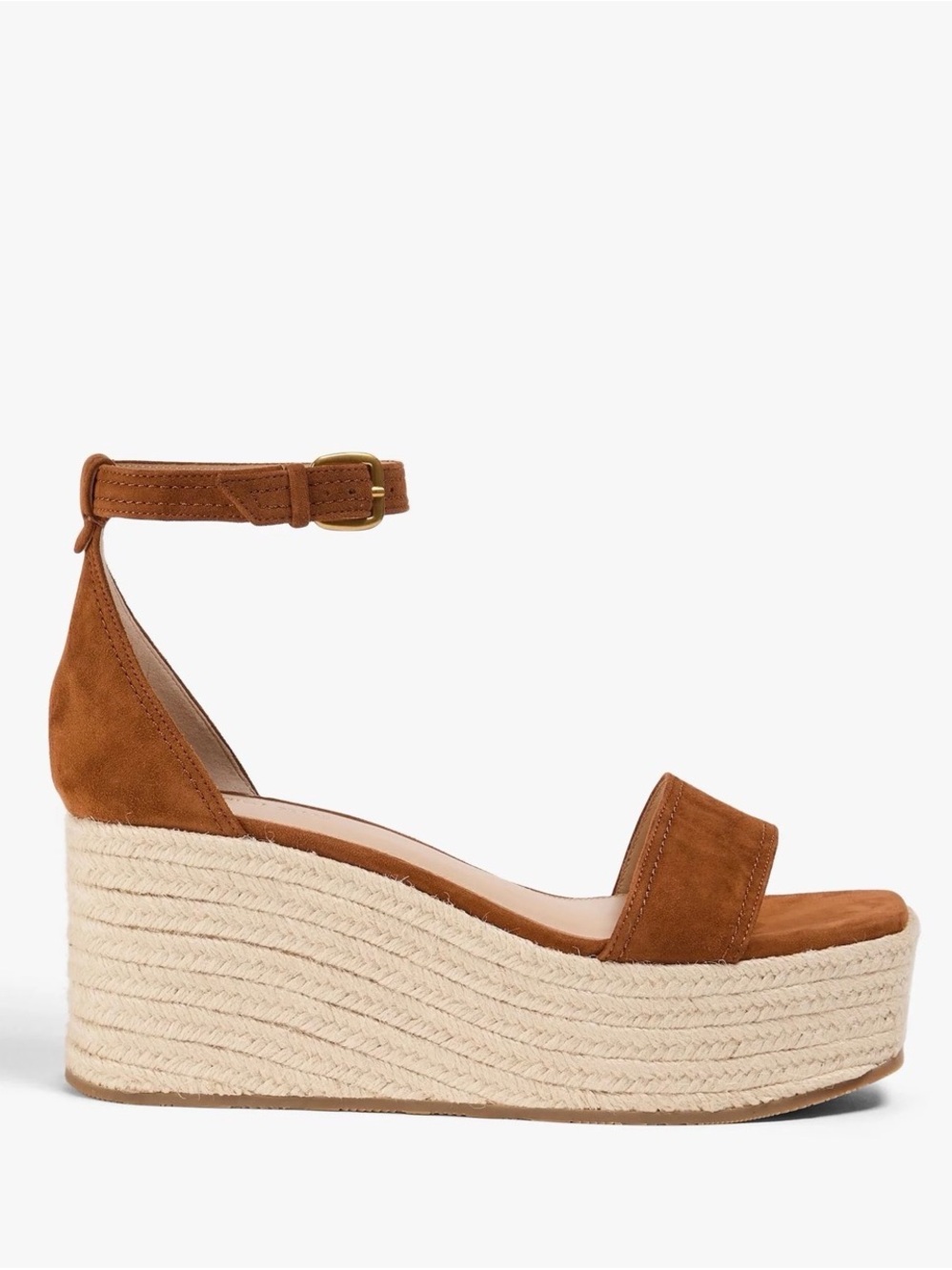 Veronica Beard Gianna Suede Ankle-Strap Platform Wedge